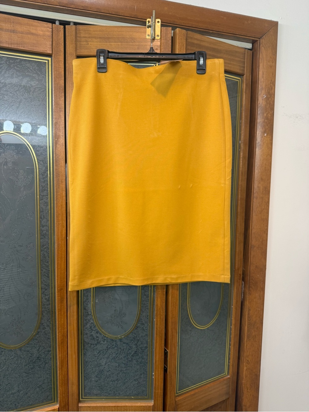 PHILOSOPHY LADIES PONTE Mustard  Pencil Skirt - Sleek Office Style, BRAND NEW